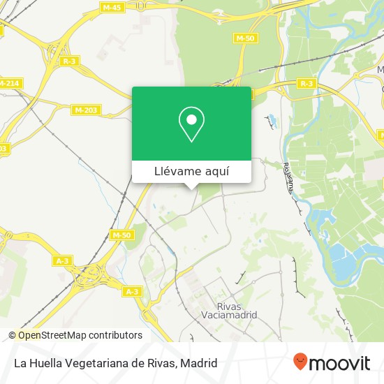 Mapa La Huella Vegetariana de Rivas, Calle Las Trece Rosas 28523 Rivas-Vaciamadrid