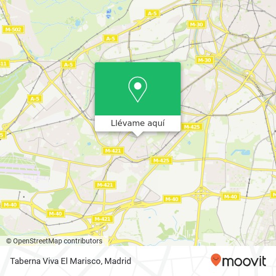 Mapa Taberna Viva El Marisco, Calle del Amanecer, 4 28025 Puerta Bonita Madrid