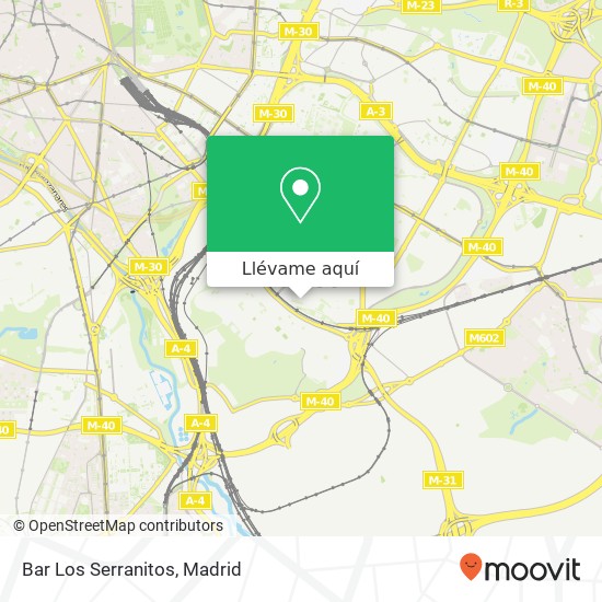 Mapa Bar Los Serranitos, Calle de Felipe de Diego, 7 28018 Palomeras Bajas Madrid