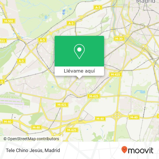 Mapa Tele Chino Jesús, Calle de Monseñor Oscar Romero 19, 18 28025 Puerta Bonita Madrid