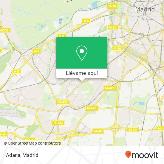 Mapa Adana, Paseo de Marcelino Camacho, 3 28025 Madrid