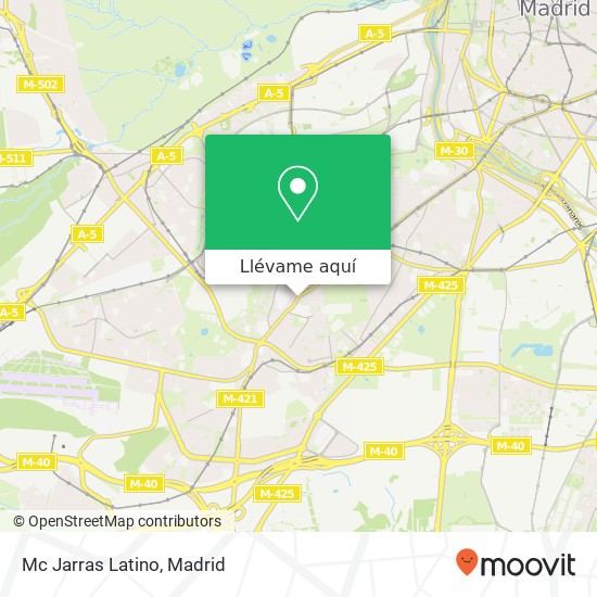 Mapa Mc Jarras Latino, Calle del General Ricardos, 205 28025 Vista Alegre Madrid