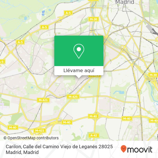 Mapa Carilon, Calle del Camino Viejo de Leganés 28025 Madrid