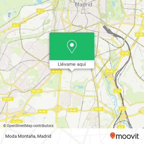 Mapa Moda Montaña, Avenida de Rafaela Ybarra, 37 28026 Pradolongo Madrid