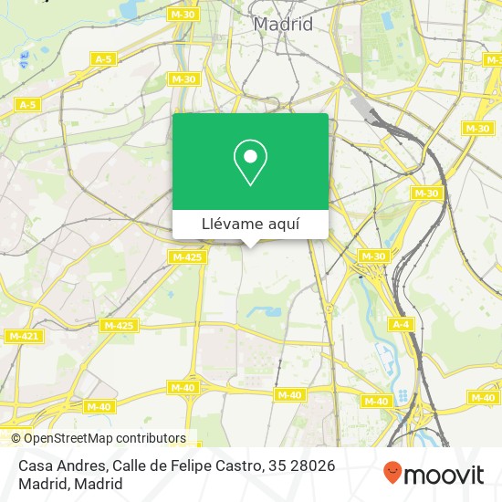 Mapa Casa Andres, Calle de Felipe Castro, 35 28026 Madrid