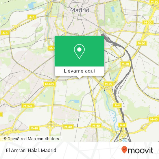 Mapa El Amrani Halal, Calle del Amor Hermoso, 35 28026 Almendrales Madrid