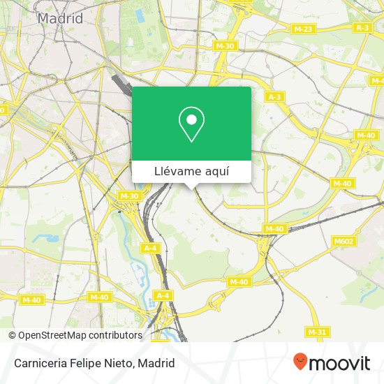 Mapa Carniceria Felipe Nieto, Calle del Conde Rodríguez San Pedro, 45 28053 Entrevías Madrid