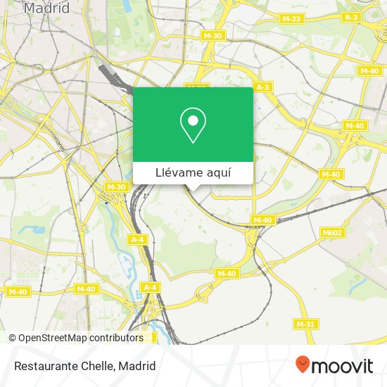 Mapa Restaurante Chelle, Calle del Vizconde de Arlessón, 45 28018 San Diego Madrid