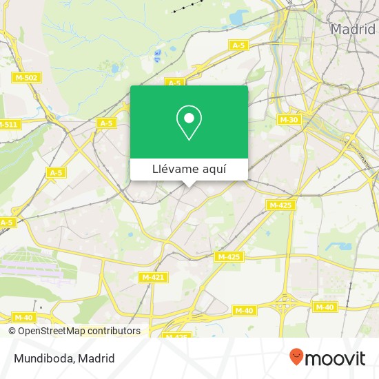 Mapa Mundiboda, Avenida de Nuestra Señora de Fátima, 10 28047 Vista Alegre Madrid