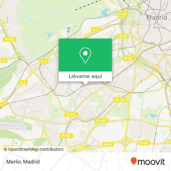 Mapa Merlin, Calle de la Oca, 89 28025 Vista Alegre Madrid