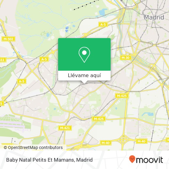 Mapa Baby Natal Petits Et Mamans, Calle de la Laguna, 62 28025 Vista Alegre Madrid