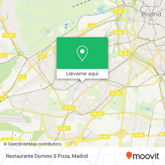 Mapa Restaurante Domino S Pizza, Paseo de Marcelino Camacho 28025 Madrid