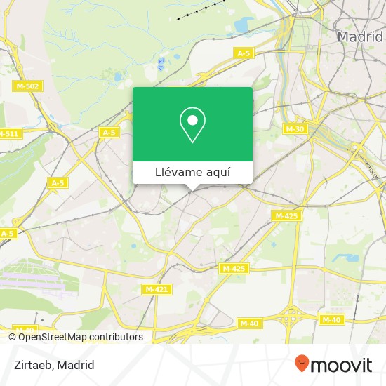 Mapa Zirtaeb, Paseo de Marcelino Camacho, 53 28025 Madrid