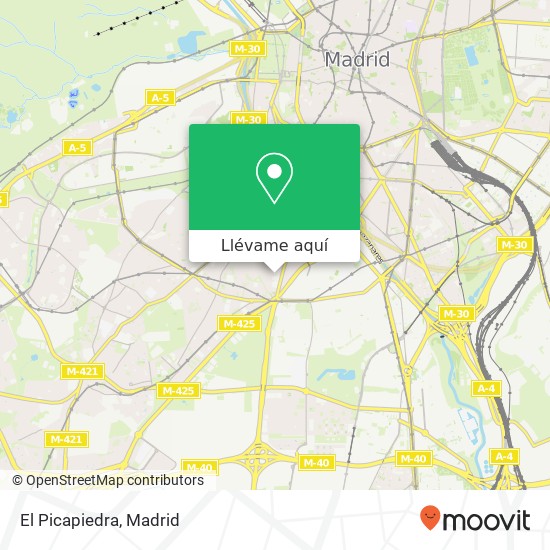 Mapa El Picapiedra, Calle del Arroyo Opañel, 10 28019 Opañel Madrid