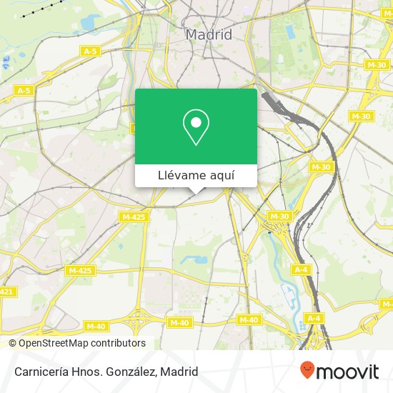 Mapa Carnicería Hnos. González, Calle de Amparo Usera 28026 Moscardó Madrid
