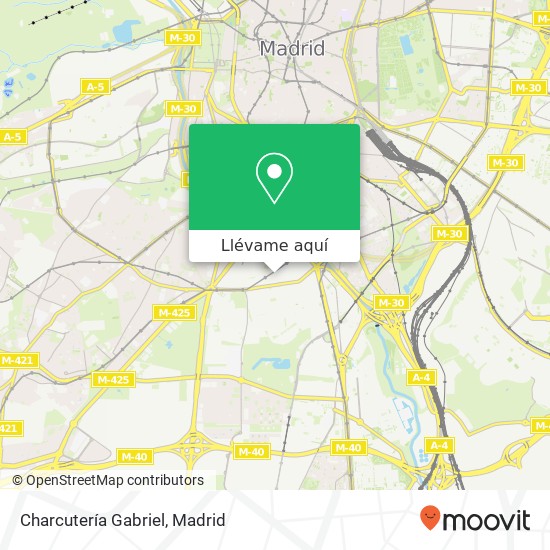 Mapa Charcutería Gabriel, Calle de Amparo Usera 28026 Moscardó Madrid