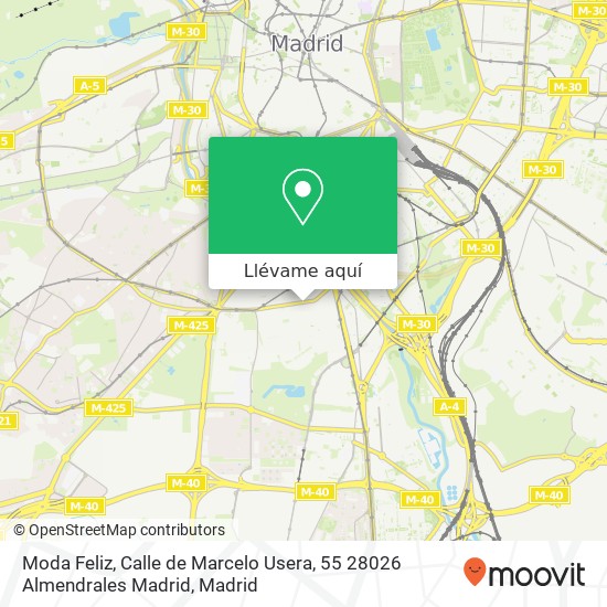 Mapa Moda Feliz, Calle de Marcelo Usera, 55 28026 Almendrales Madrid