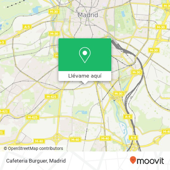 Mapa Cafeteria Burguer, Calle de Amparo Usera, 37 28026 Moscardó Madrid