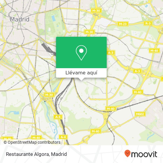 Mapa Restaurante Algora, Calle de Manuel Maroto, 3 28053 San Diego Madrid