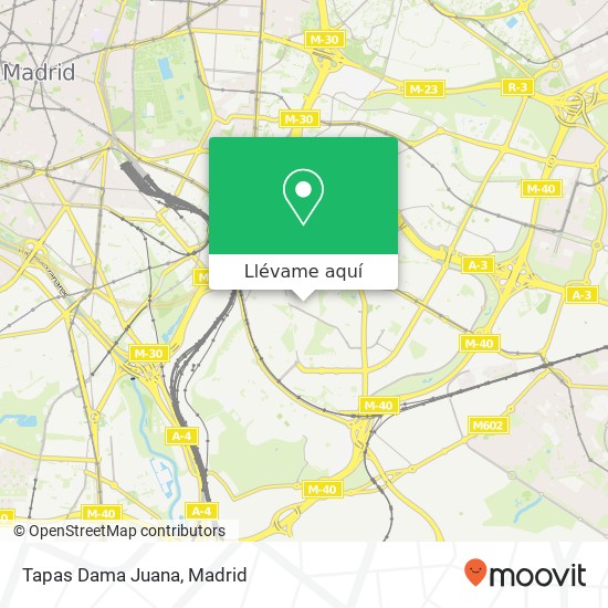 Mapa Tapas Dama Juana, Calle de Carlos Martín Álvarez 28018 Palomeras Bajas Madrid