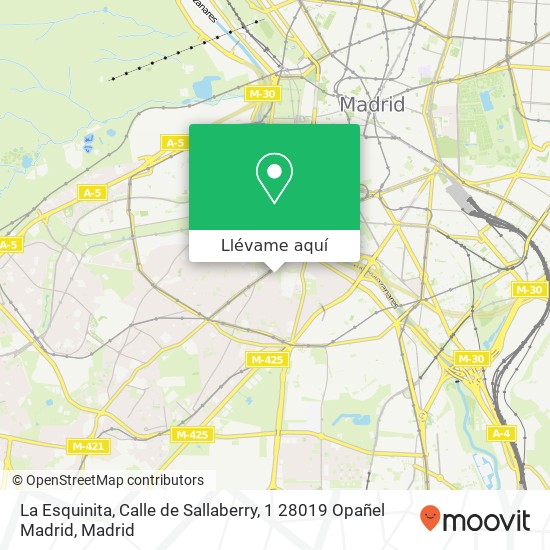 Mapa La Esquinita, Calle de Sallaberry, 1 28019 Opañel Madrid