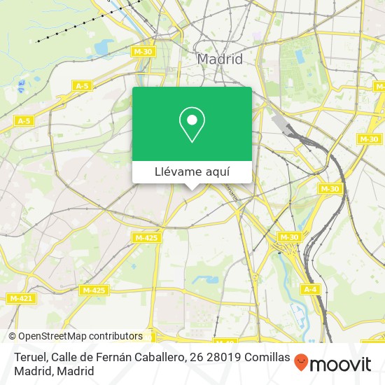 Mapa Teruel, Calle de Fernán Caballero, 26 28019 Comillas Madrid