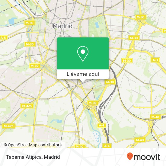 Mapa Taberna Atipica, Calle de Bolívar, 18 28045 Legazpi Madrid