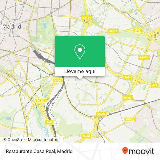 Mapa Restaurante Casa Real, Calle del Arroyo del Olivar, 34 28053 Palomeras Bajas Madrid