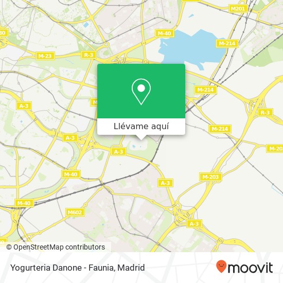 Mapa Yogurteria Danone - Faunia, Avenida de las Comunidades, 28 28032 Casco Histórico de Vicálvaro Madrid