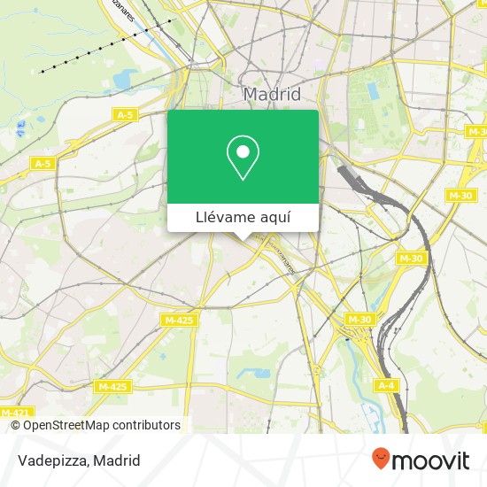 Mapa Vadepizza, Calle de Antonio López, 66 28019 Comillas Madrid