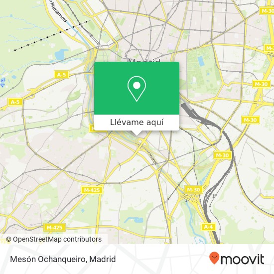 Mapa Mesón Ochanqueiro, Paseo Yeserías, 49 28005 Acacias Madrid