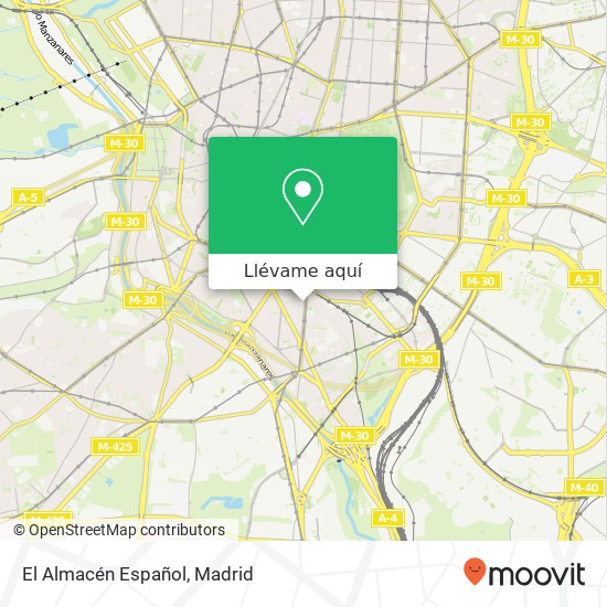 Mapa El Almacén Español, Calle del General Palanca, 42 28045 Delicias Madrid