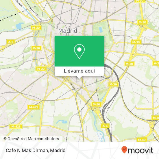 Mapa Café N Mas Dirman, Calle de Miguel Arredondo, 9 28045 Chopera Madrid