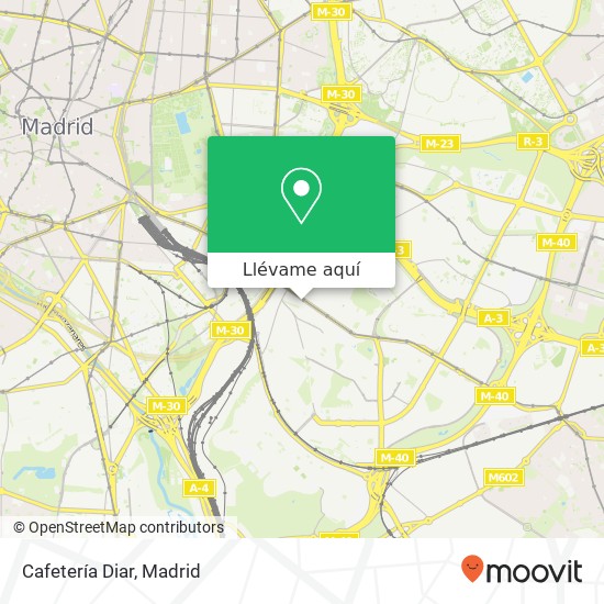 Mapa Cafetería Diar, Calle de la Concordia 28053 San Diego Madrid