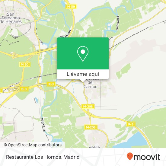 Mapa Restaurante Los Hornos, M-208 28840 Mejorada del Campo