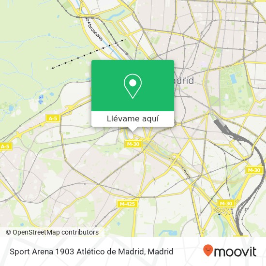 Mapa Sport Arena 1903 Atlético de Madrid, Paseo de los Melancólicos 28005 Imperial Madrid
