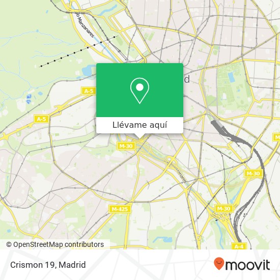 Mapa Crismon 19, Paseo Imperial, 89 28005 Madrid