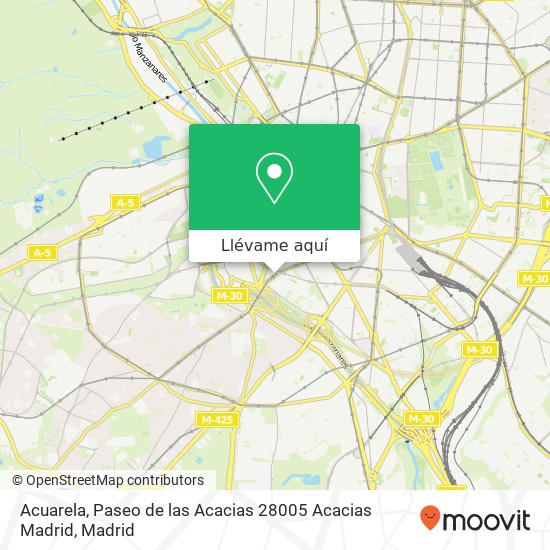 Mapa Acuarela, Paseo de las Acacias 28005 Acacias Madrid