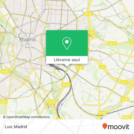 Mapa Luvi, Avenida de la Ciudad de Barcelona, 65 28007 Pacífico Madrid