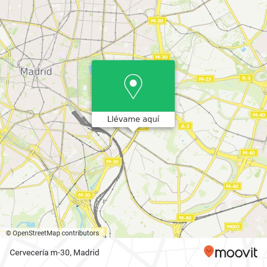 Mapa Cervecería m-30, Calle de Triquet, 3 28007 Adelfas Madrid