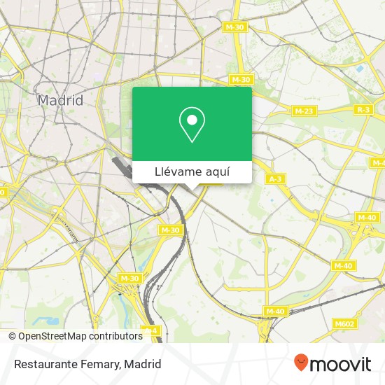 Mapa Restaurante Femary, Avenida de la Ciudad de Barcelona, 105 28007 Adelfas Madrid