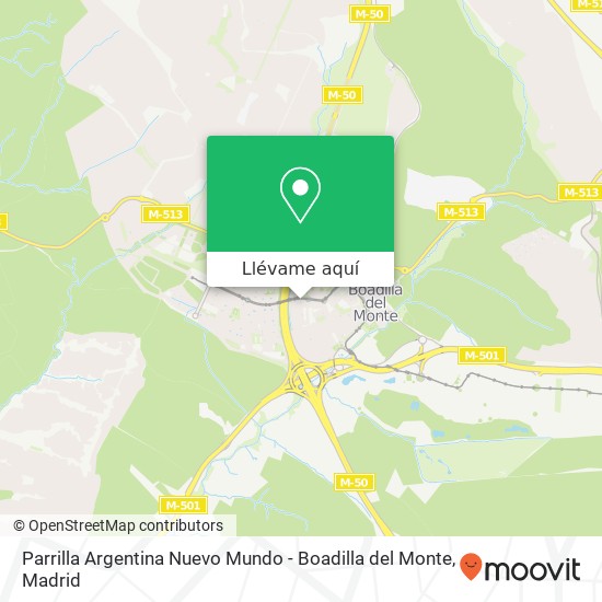 Mapa Parrilla Argentina Nuevo Mundo - Boadilla del Monte, Avenida Nuevo Mundo, 7 28660 Boadilla del Monte