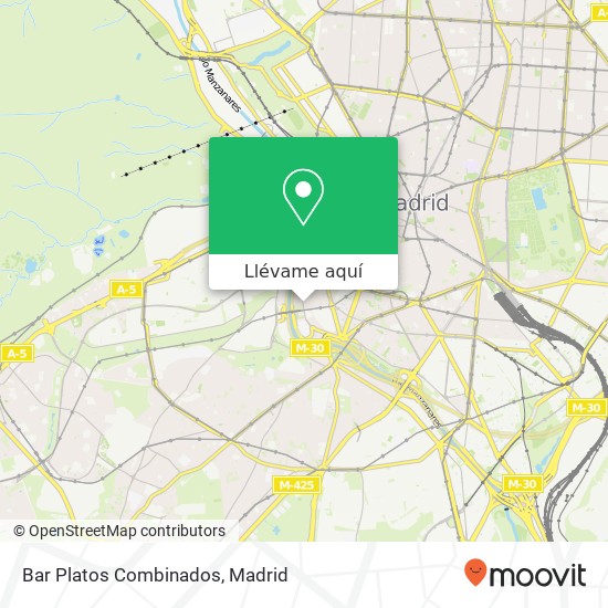 Mapa Bar Platos Combinados, Paseo de los Melancólicos, 43 28005 Imperial Madrid