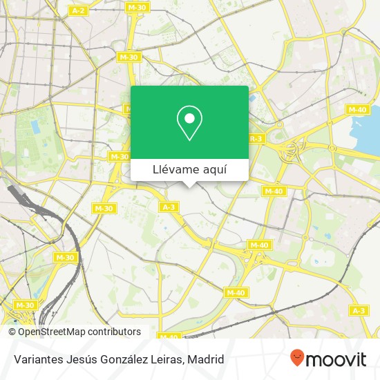 Mapa Variantes Jesús González Leiras, Calle de la Cañada 28030 Vinateros Madrid