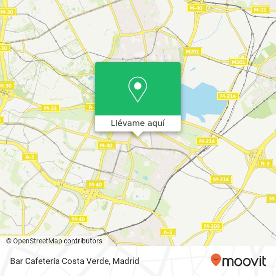 Mapa Bar Cafetería Costa Verde, Avenida de Daroca, 315 28032 Ambroz Madrid
