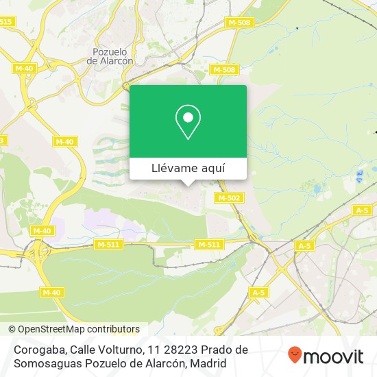 Mapa Corogaba, Calle Volturno, 11 28223 Prado de Somosaguas Pozuelo de Alarcón