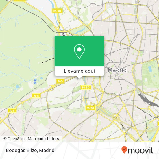 Mapa Bodegas Elizo, Calle de Laín Calvo, 12 28011 Puerta del Ángel Madrid