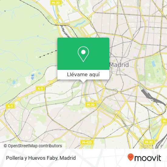 Mapa Pollería y Huevos Faby, Calle de Daimiel, 9 28011 Los Cármenes Madrid