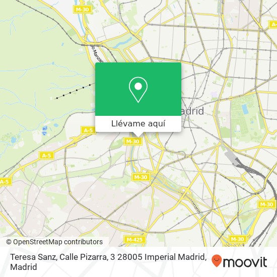 Mapa Teresa Sanz, Calle Pizarra, 3 28005 Imperial Madrid