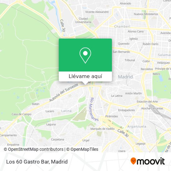 Mapa Los 60 Gastro Bar